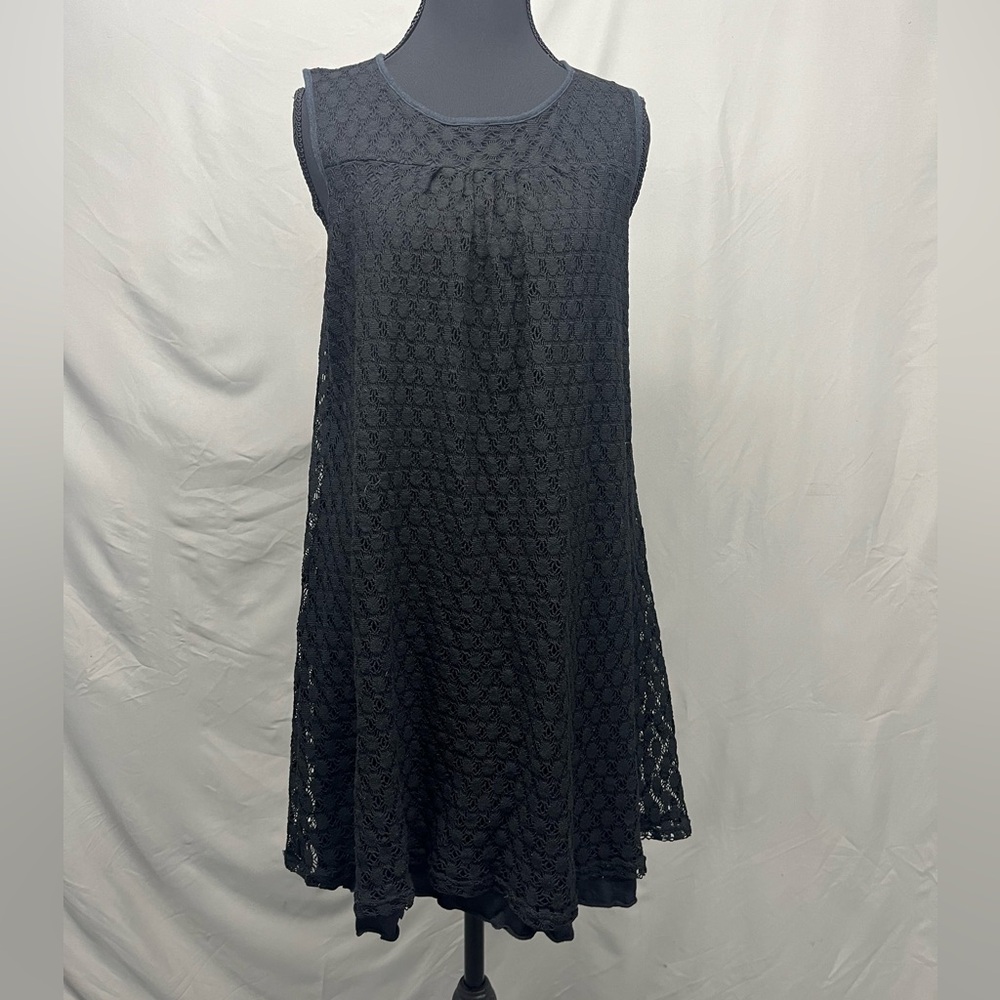 Ella Moss Black Lace Keyhole Back Dress Medium